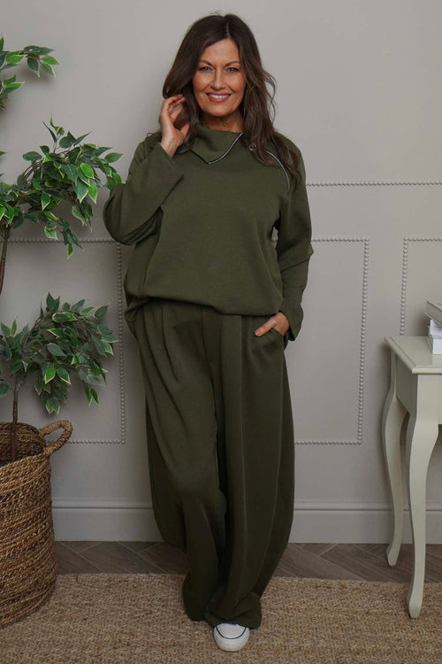 Cinda Cotton Trousers Khaki - Image 3