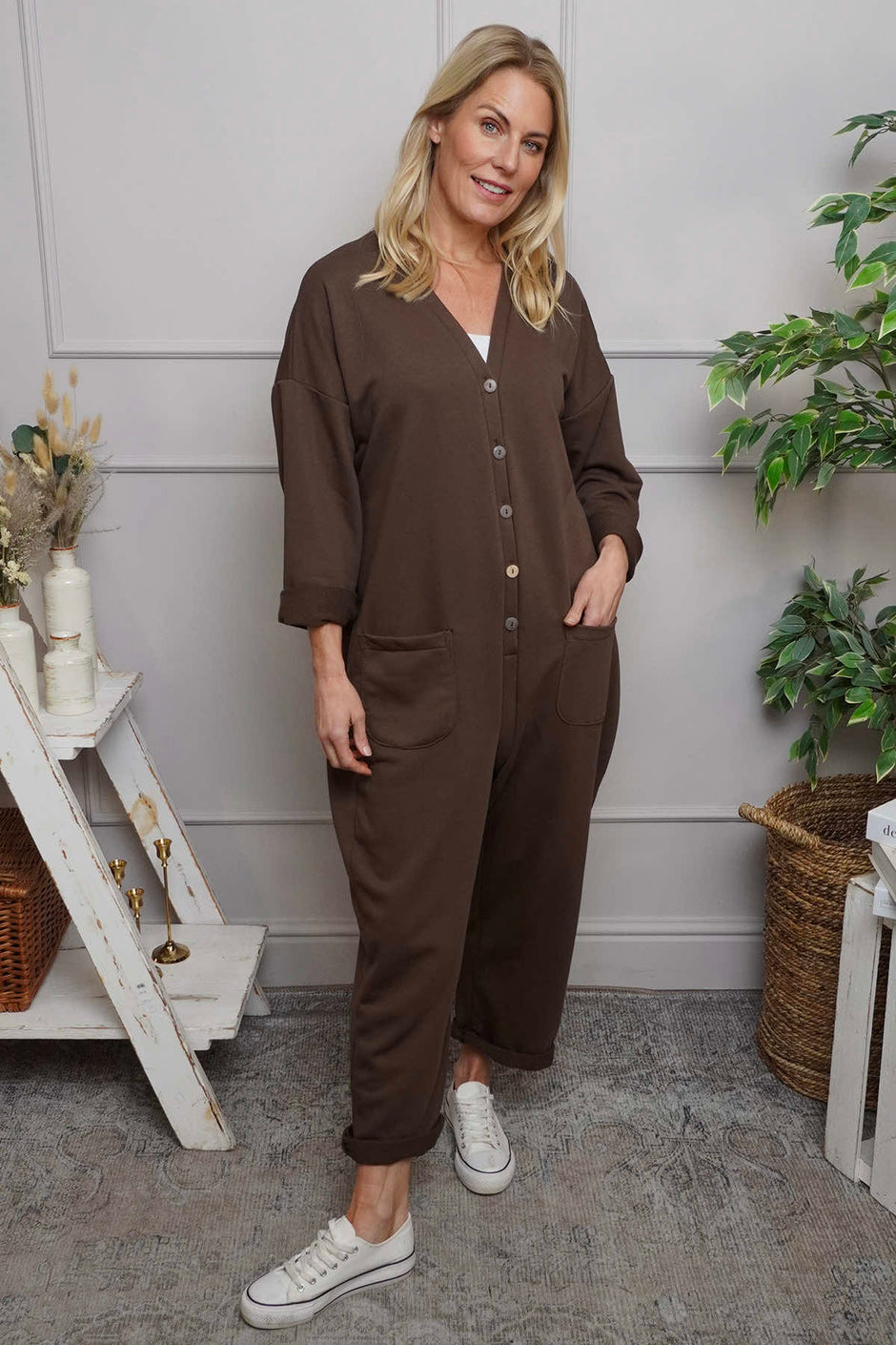 Paulton Jersey Boilersuit Cocoa