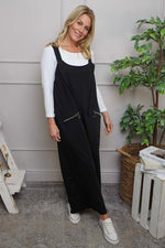Kinley Pocket Cotton Jumpsuit Black Black - Kinley Pocket Cotton Jumpsuit Black