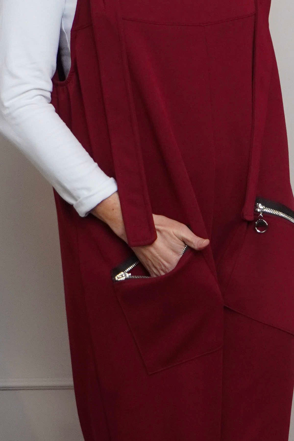 Kinley Pocket Cotton Jumpsuit Wine