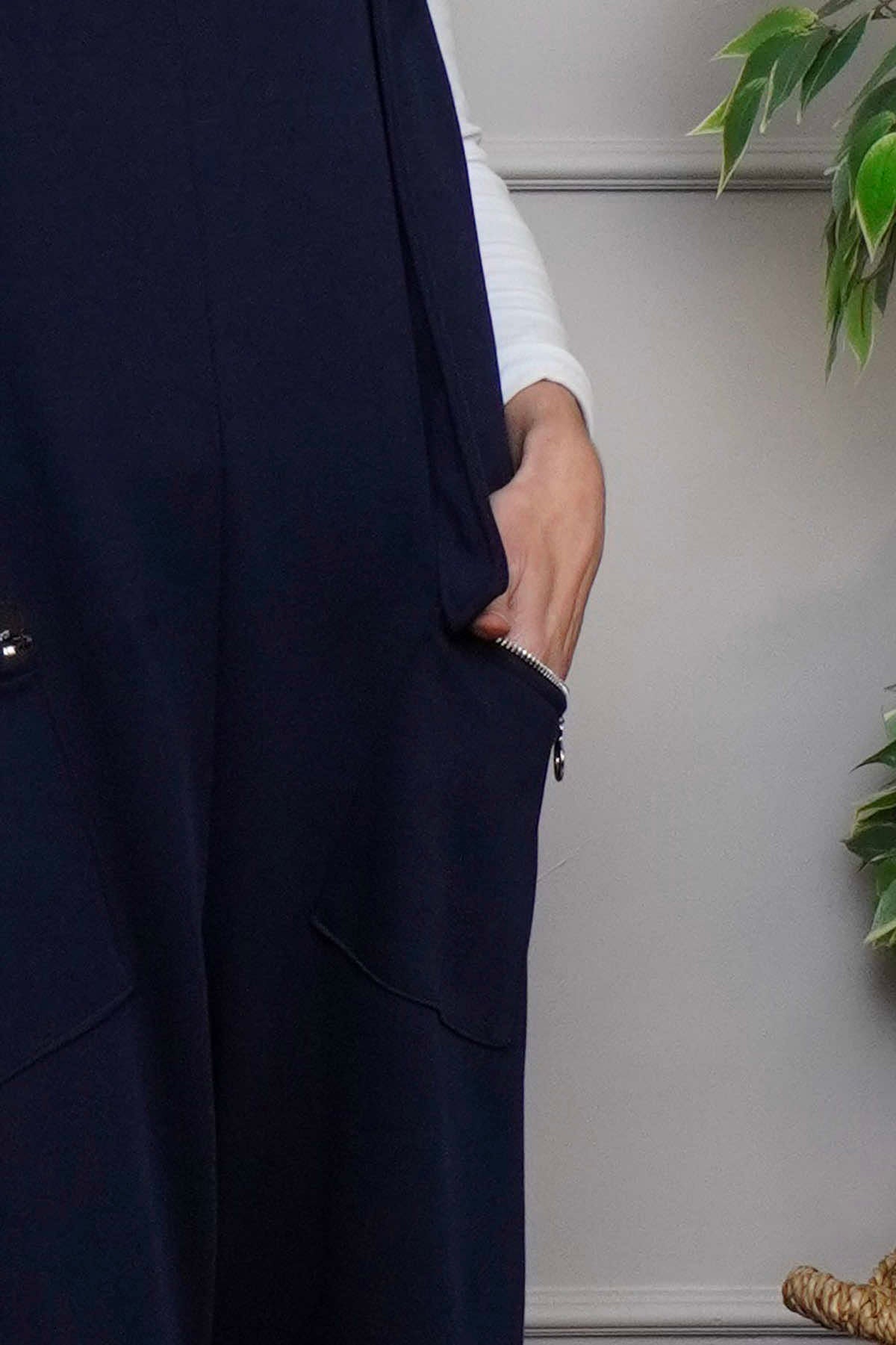 Kinley Pocket Cotton Jumpsuit Navy