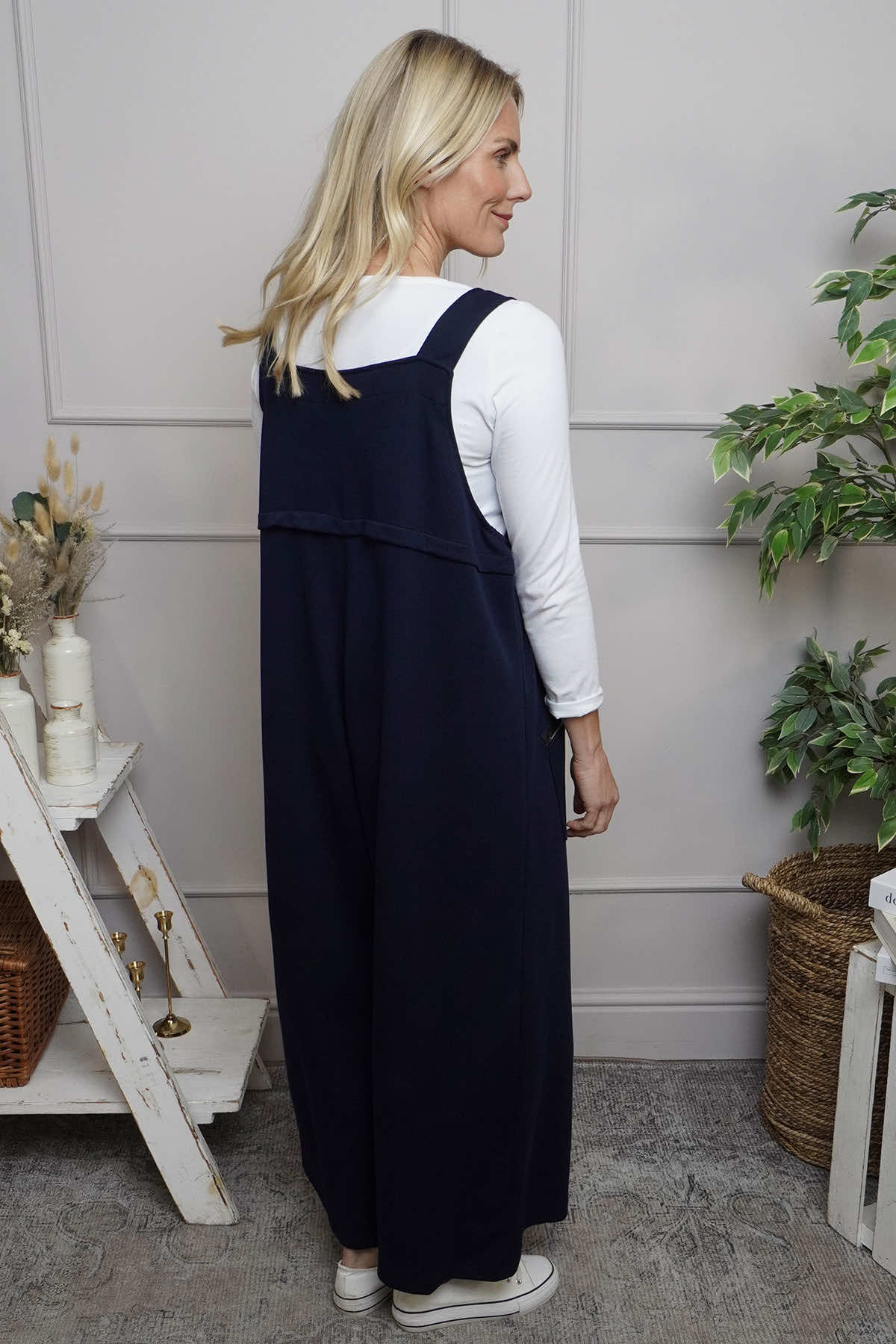 Kinley Pocket Cotton Jumpsuit Navy
