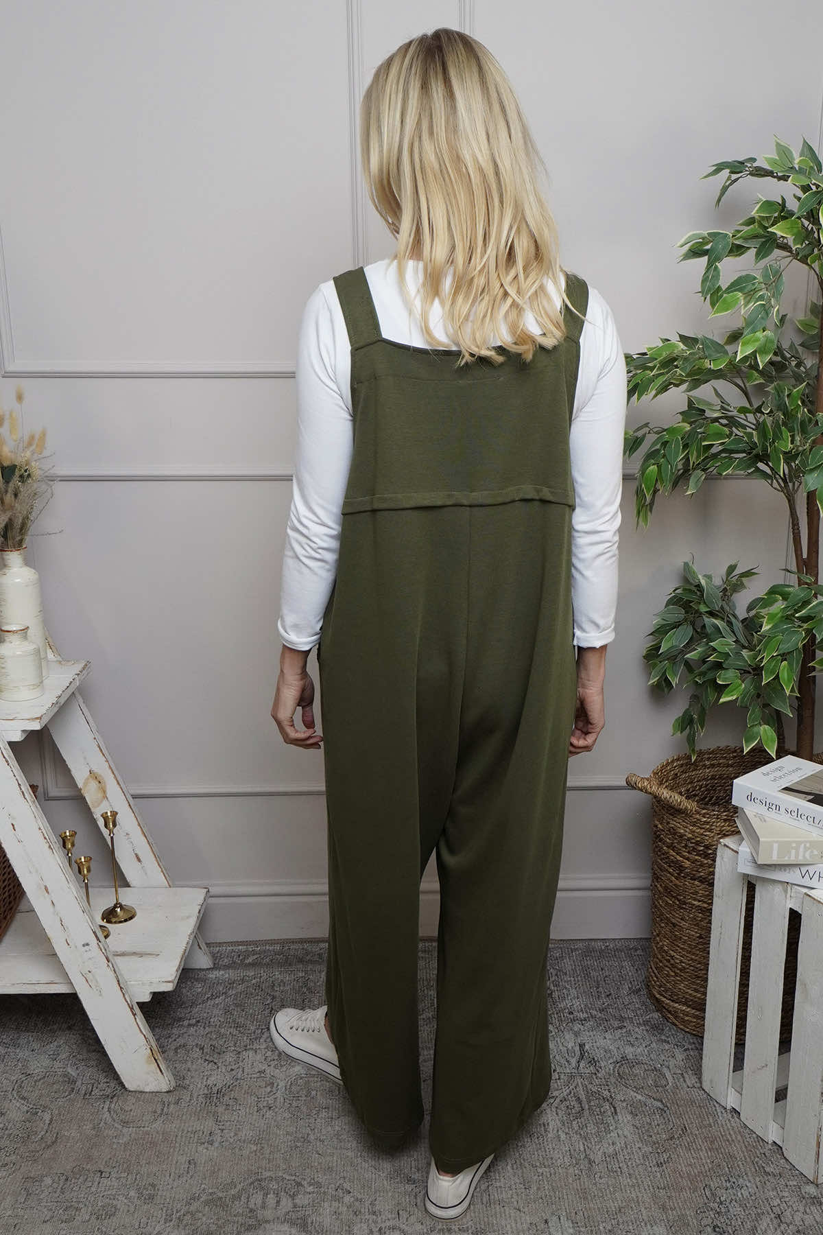 Kinley Pocket Cotton Jumpsuit Khaki