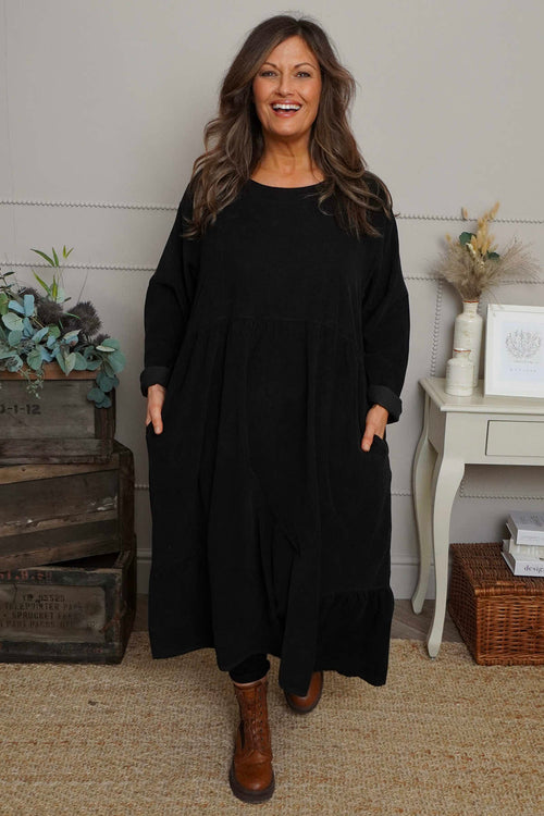 Sheena Needlecord Dress Black - Image 2