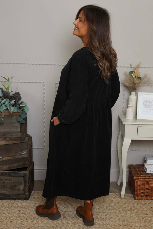 Sheena Needlecord Dress Black - Image 4