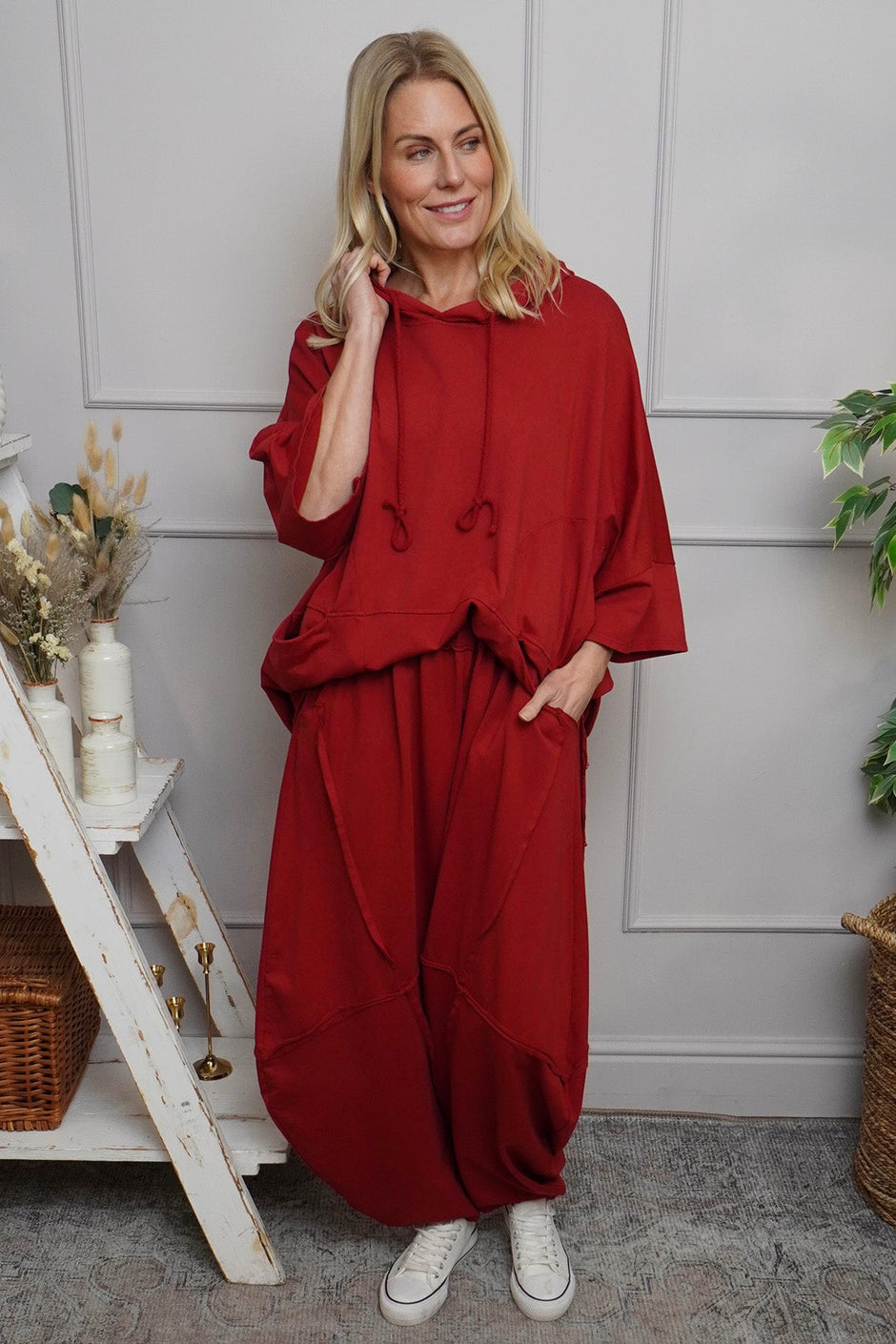 Deana Cotton Trousers Red