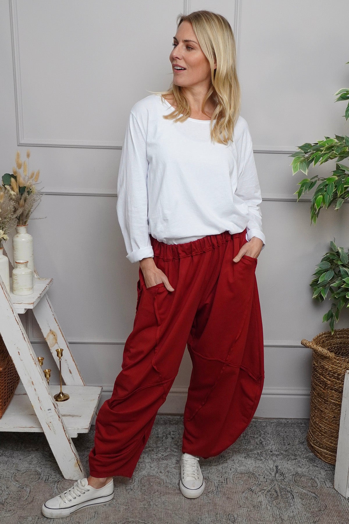 Deana Cotton Trousers Red