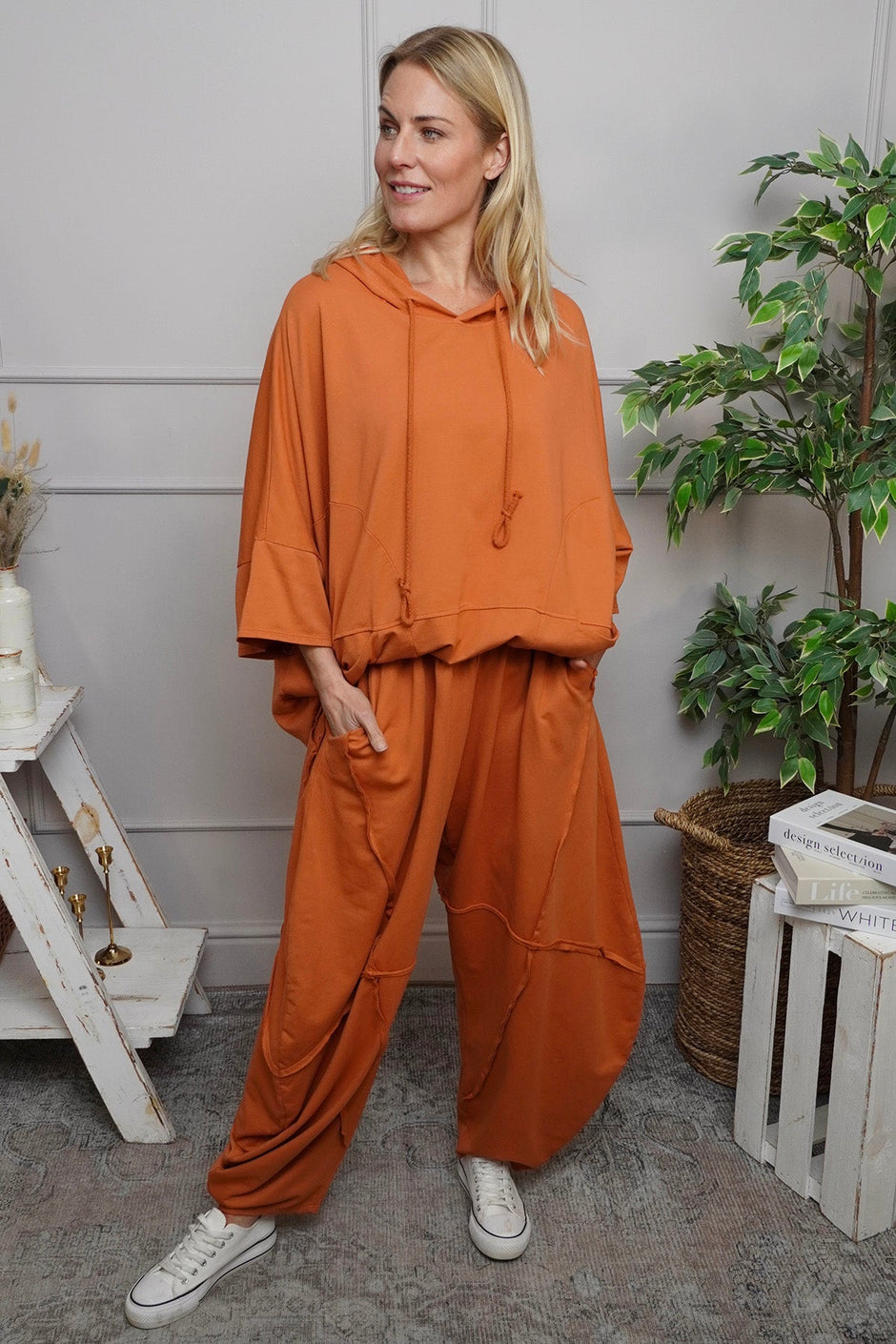 Deana Cotton Trousers Burnt Orange