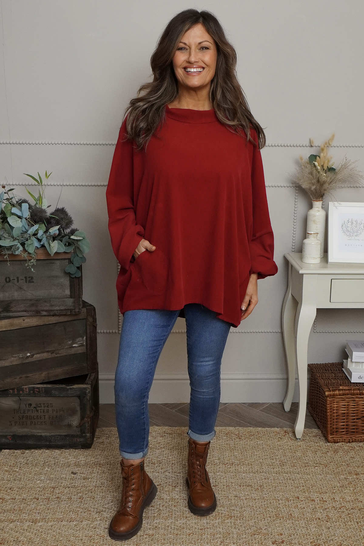 Rhianna Cowl Needlecord Top