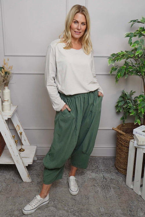 Olwen Needlecord Trousers Light Khaki - Image 1