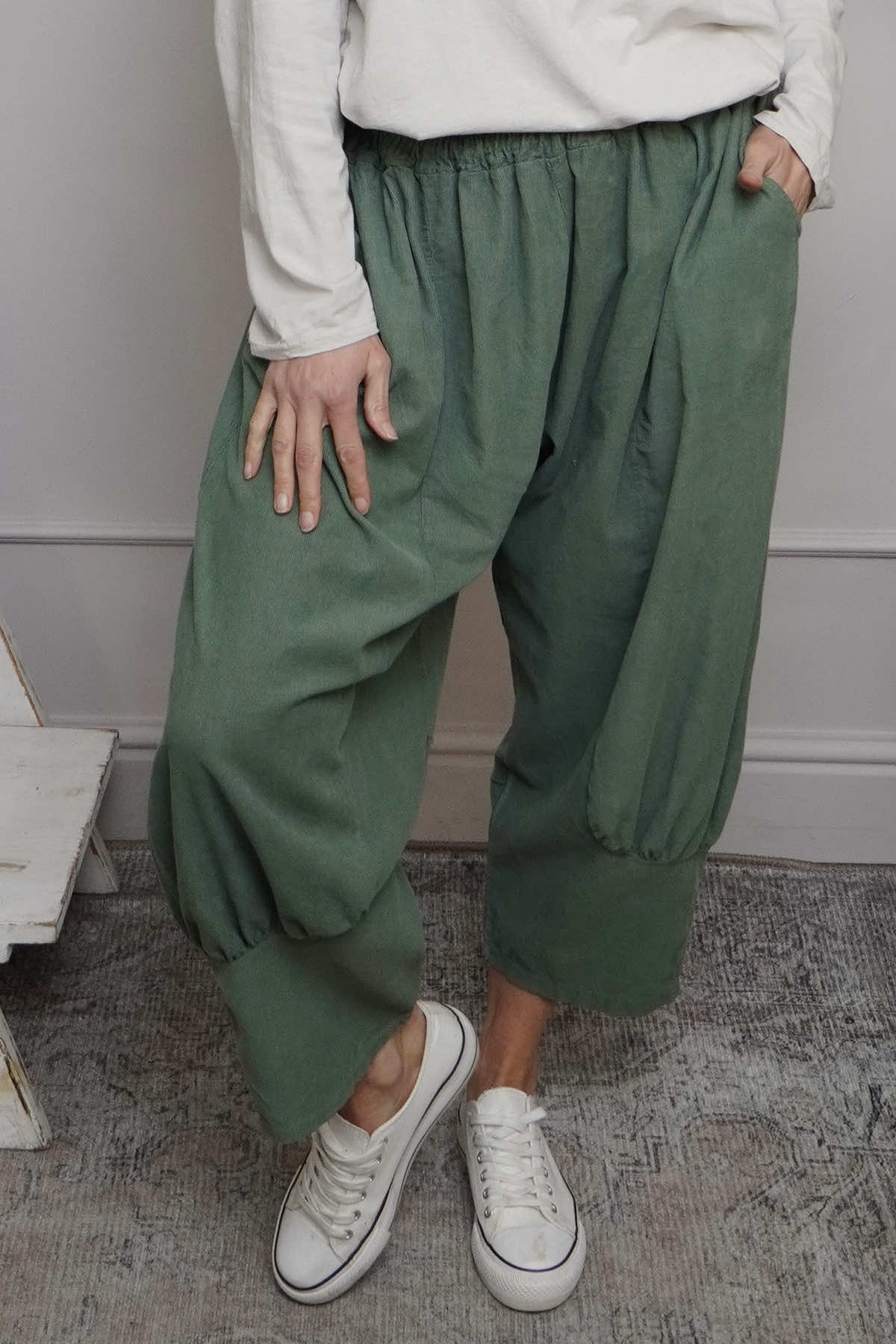 Olwen Needlecord Trousers Light Khaki