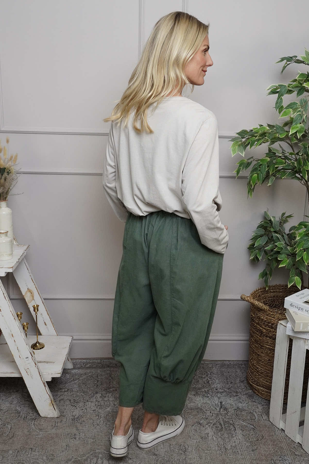 Olwen Needlecord Trousers Light Khaki