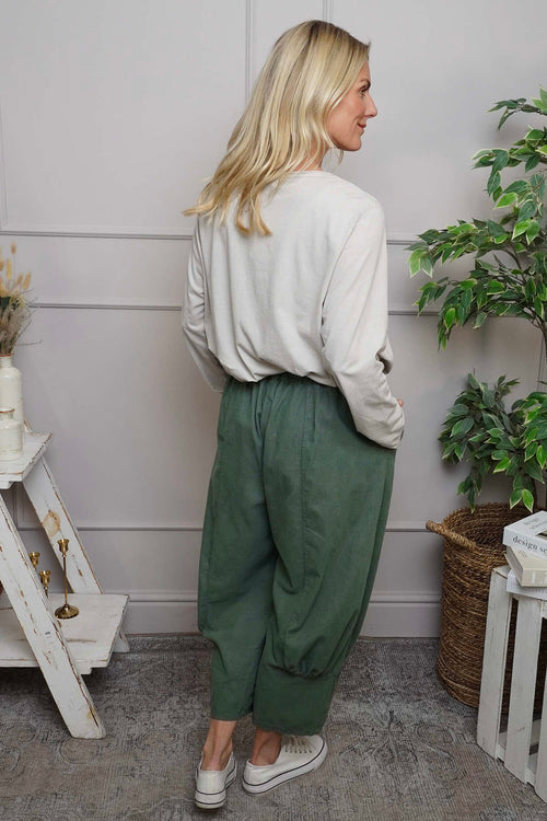 Olwen Needlecord Trousers Light Khaki - Image 4