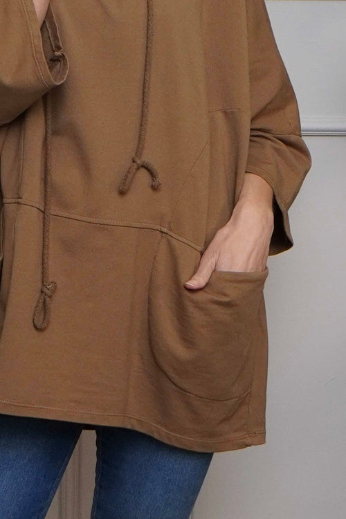 Aretha Hooded Cotton Top Nutmeg - Image 3