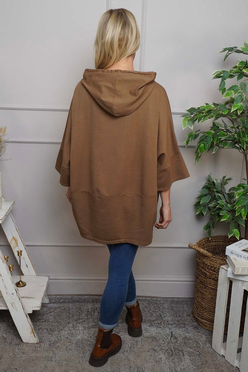 Aretha Hooded Cotton Top Nutmeg - Image 4