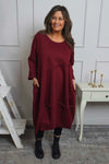 Minnie Seam Detail Cotton Tunic Wine