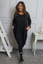 Minnie Seam Detail Cotton Tunic Black Black - Minnie Seam Detail Cotton Tunic Black