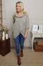 Beulah Cowl Neck Cotton Top Mocha
