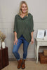 Beulah Cowl Neck Cotton Top Khaki