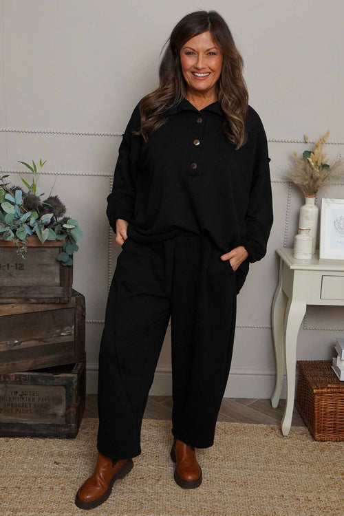 Yasmina Cropped Cotton Trousers Black - Image 2