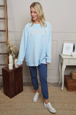 C'est La Vie Sweatshirt Light Blue Light Blue - C'est La Vie Sweatshirt Light Blue