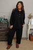 Sybil Button Cotton Sweatshirt Black