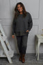 Nicky Leopard Print Cotton Top Mid Grey