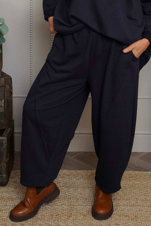 Yasmina Cropped Cotton Trousers Navy - Image 2