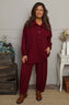 Sybil Button Cotton Sweatshirt Wine