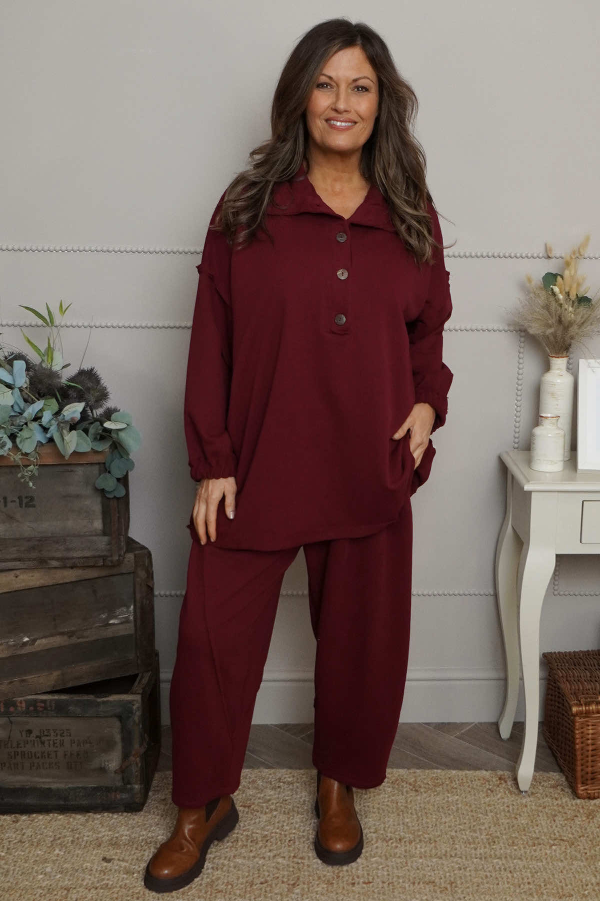 Sybil Button Cotton Sweatshirt