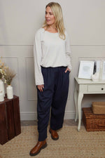 Nydia Trousers Navy Navy - Nydia Trousers Navy