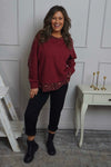 Nicky Leopard Print Cotton Top Wine