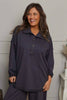 Sybil Button Cotton Sweatshirt Charcoal