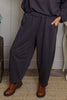 Yasmina Cropped Cotton Trousers Charcoal