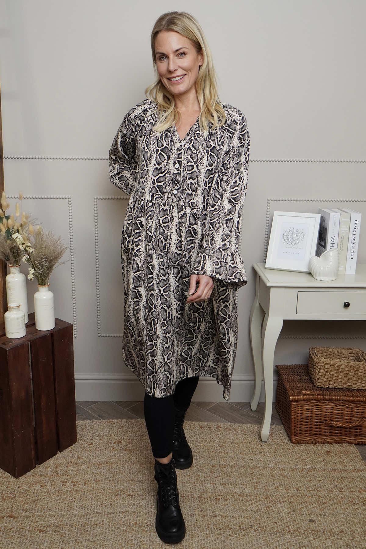 Jackie Snake Print Dress