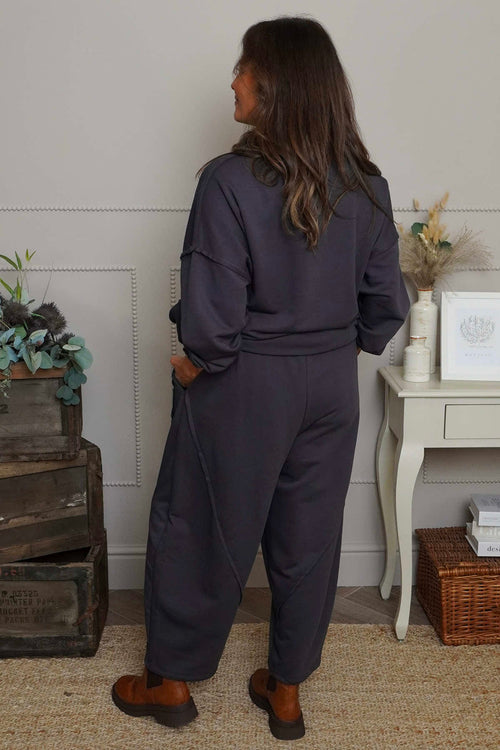 Yasmina Cropped Cotton Trousers Charcoal - Image 4