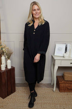 Terrie Needlecord Dress Black Black - Terrie Needlecord Dress Black