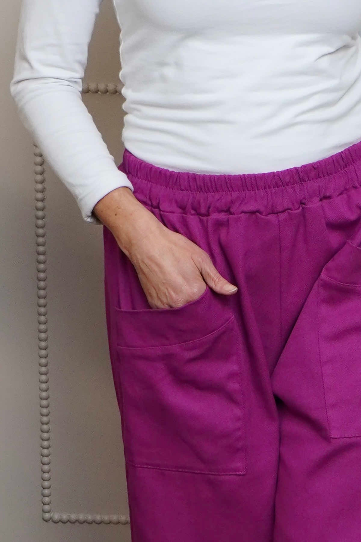 Jerilyn Cotton Trousers Berry