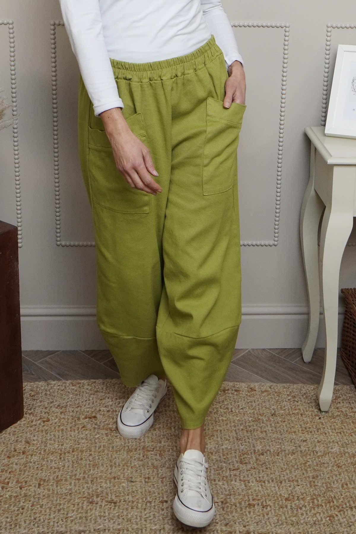 Jerilyn Cotton Trousers Olive