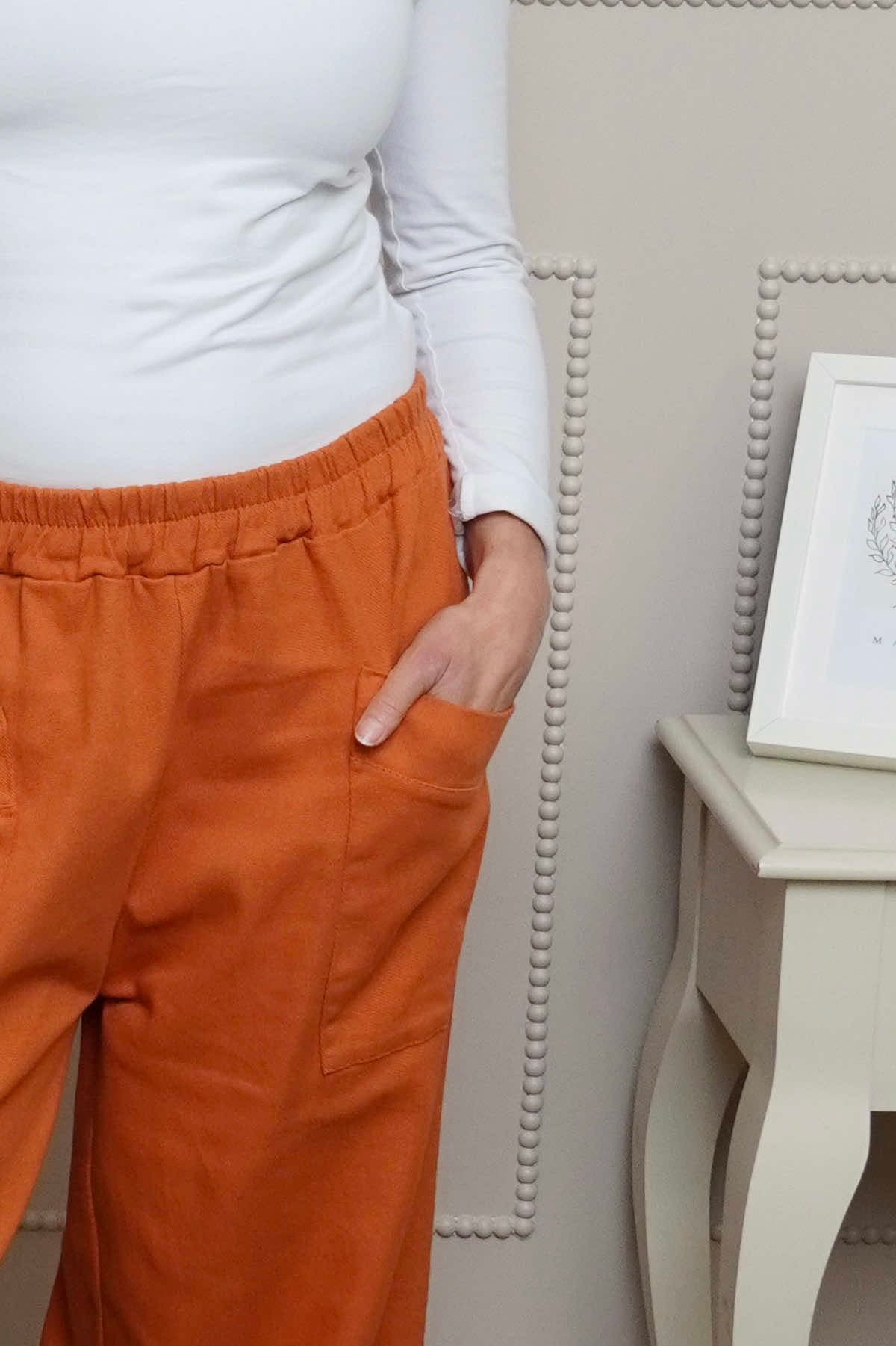 Jerilyn Cotton Trousers Burnt Orange