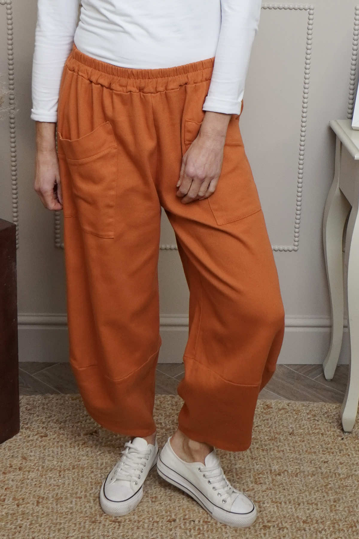 Jerilyn Cotton Trousers Burnt Orange