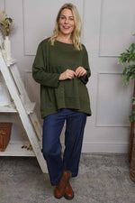 Codie Wool Top Khaki Khaki - Codie Wool Top Khaki