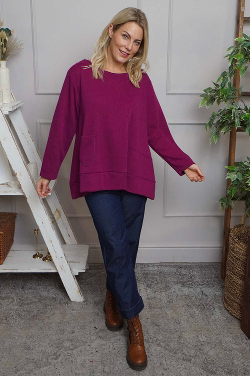 Codie Wool Top Berry - Image 3