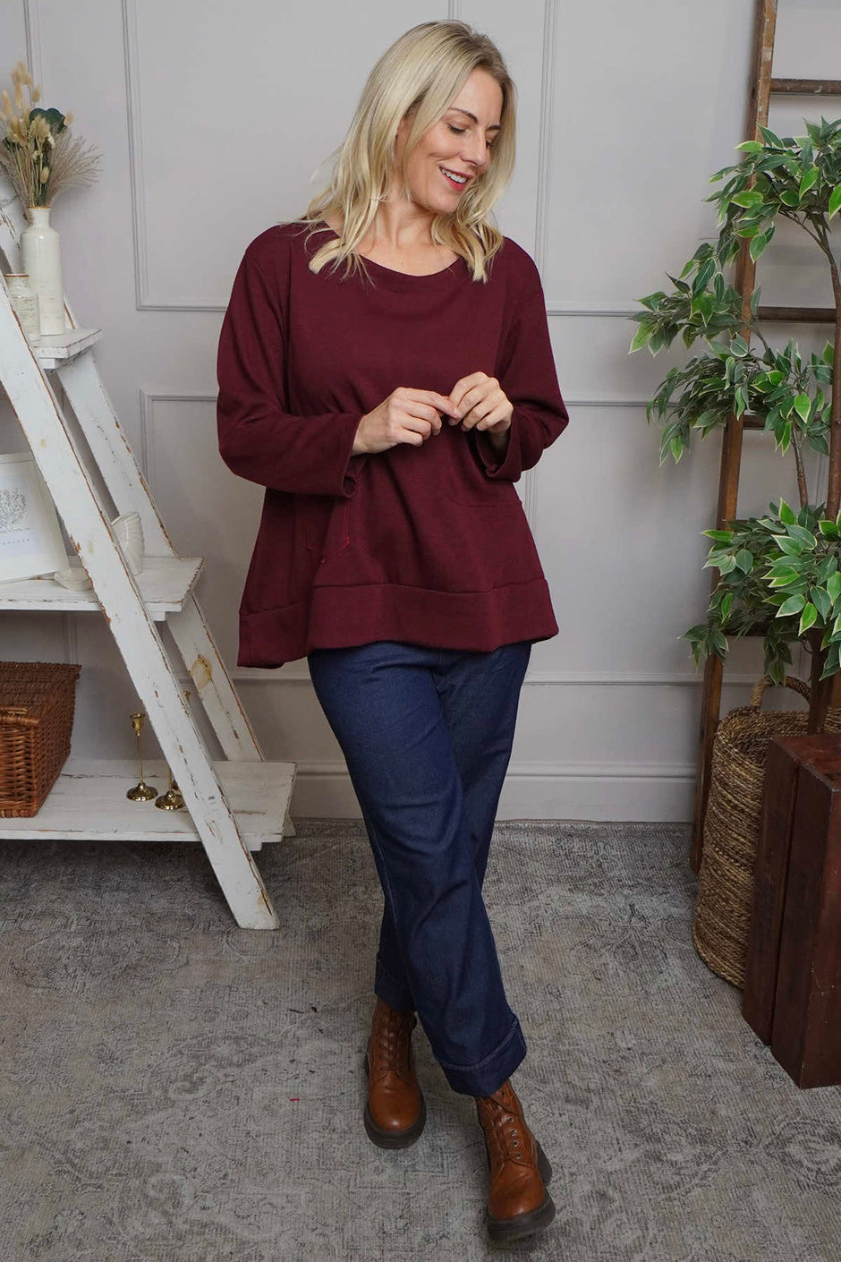 Codie Wool Top Wine