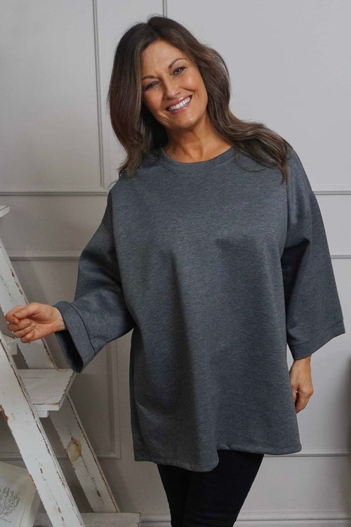 Corina Sweatshirt Marl Charcoal - Image 2