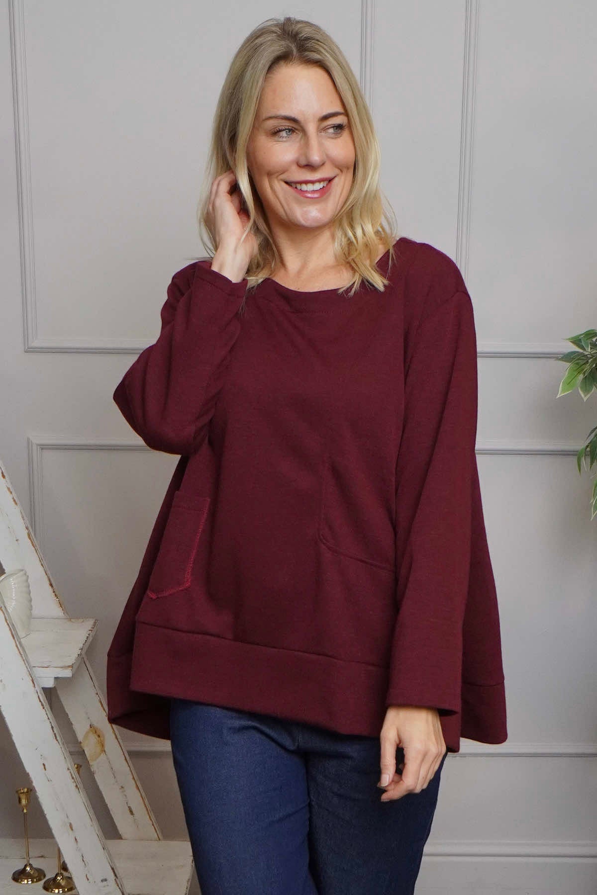 Codie Wool Top Wine
