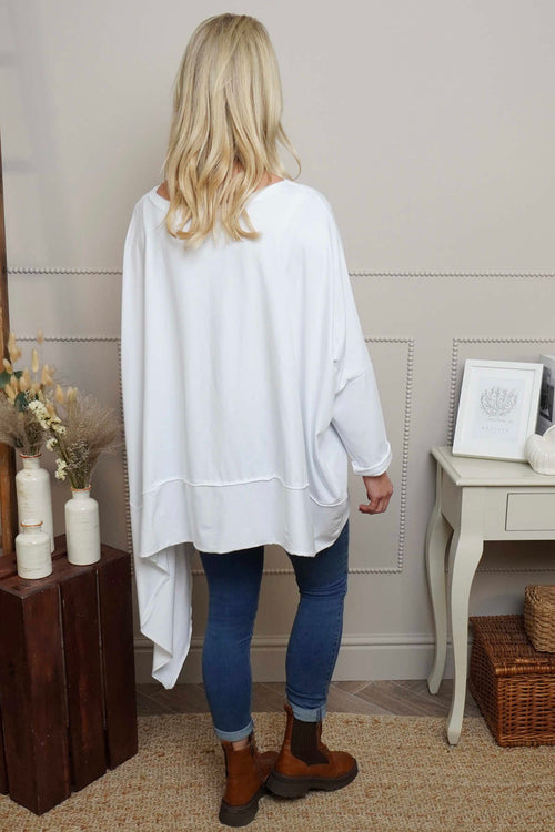 Margie Dip Side Cotton Top White - Image 4