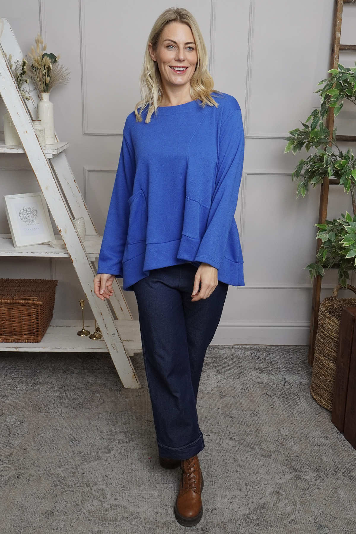 Codie Wool Top Cobalt