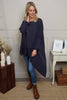 Margie Dip Side Cotton Top Navy