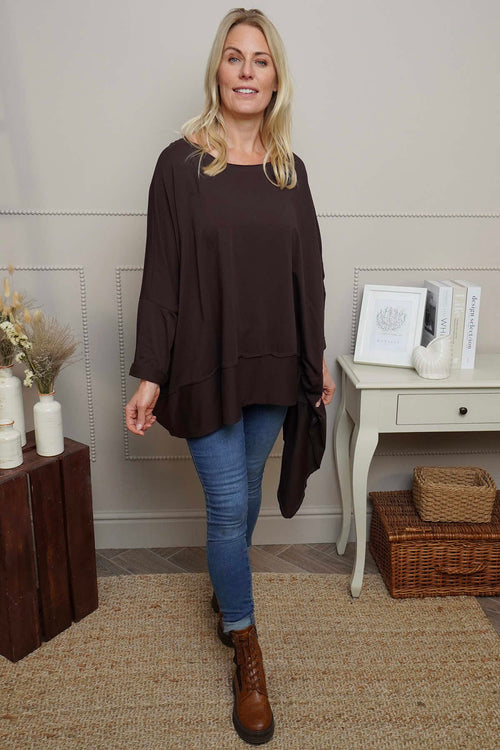 Margie Dip Side Cotton Top Cocoa - Image 3